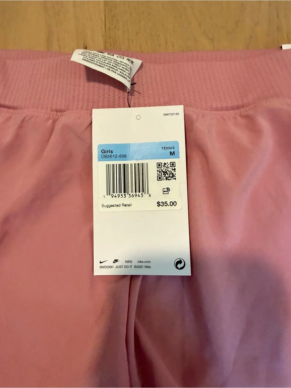 Nike Girls Pink Dri-FIT Performance Shorts- Size Medium- NWT  by